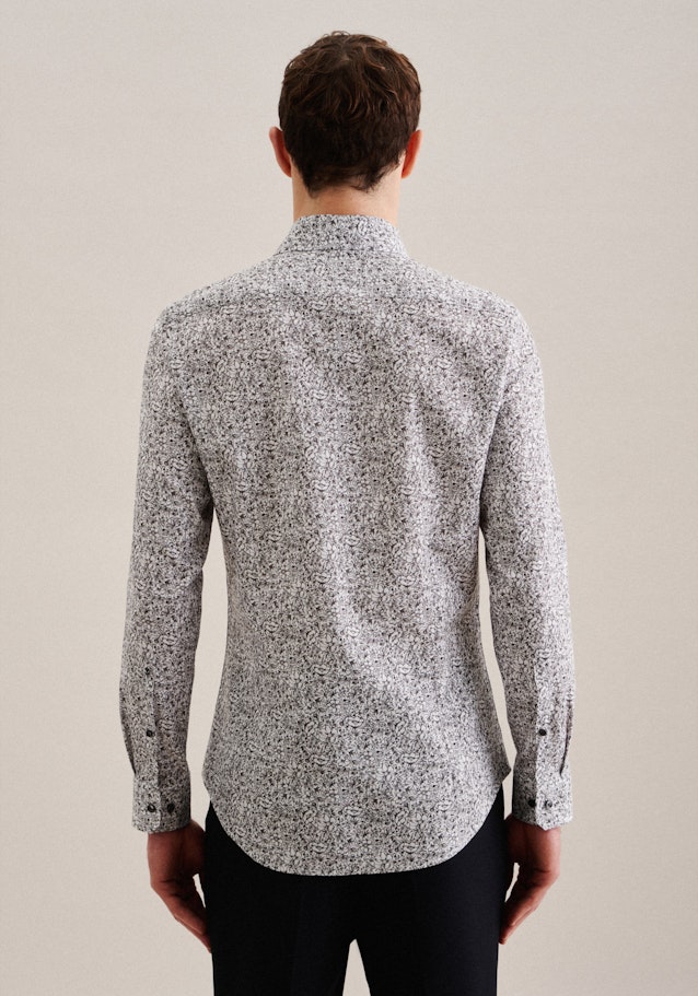Shaped Business Hemd Floral in Grau | Seidensticker Onlineshop
