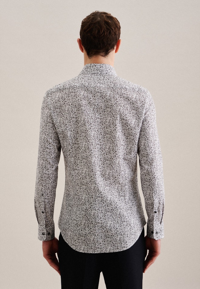 Shaped Business Hemd Floral in Grau | Seidensticker Onlineshop