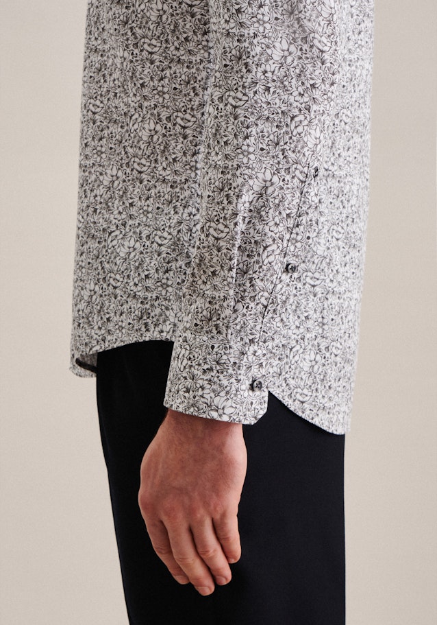 Shaped Business Hemd Floral in Grau | Seidensticker Onlineshop