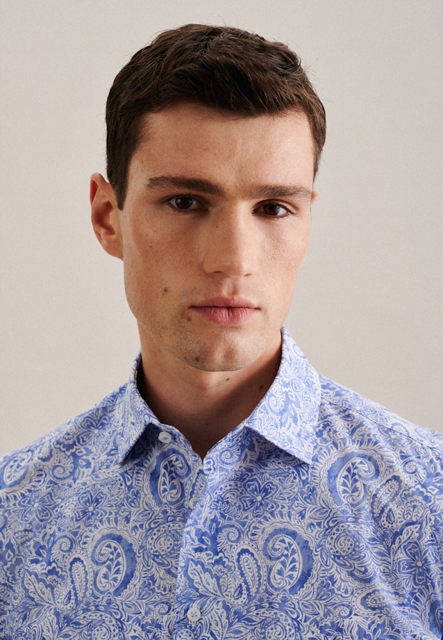 Shaped Business Hemd Paisley in Hellblau |  Seidensticker Onlineshop