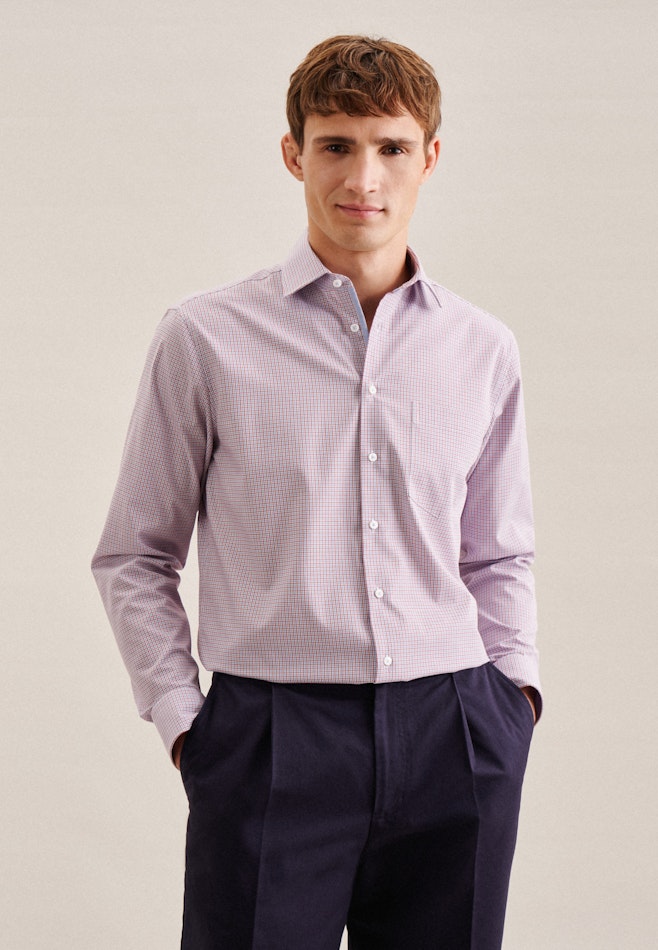 Non-iron Poplin Business Shirt in Regular with Kent-Collar in Red | Seidensticker online shop