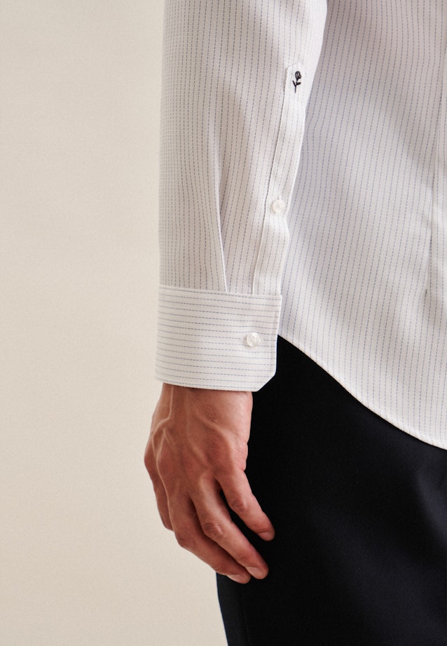 Slim Business Hemd Streifen in Mittelblau |  Seidensticker Onlineshop