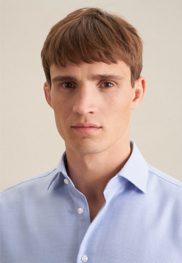 Regular Business shirt Structure in Light Blue |  Seidensticker Onlineshop