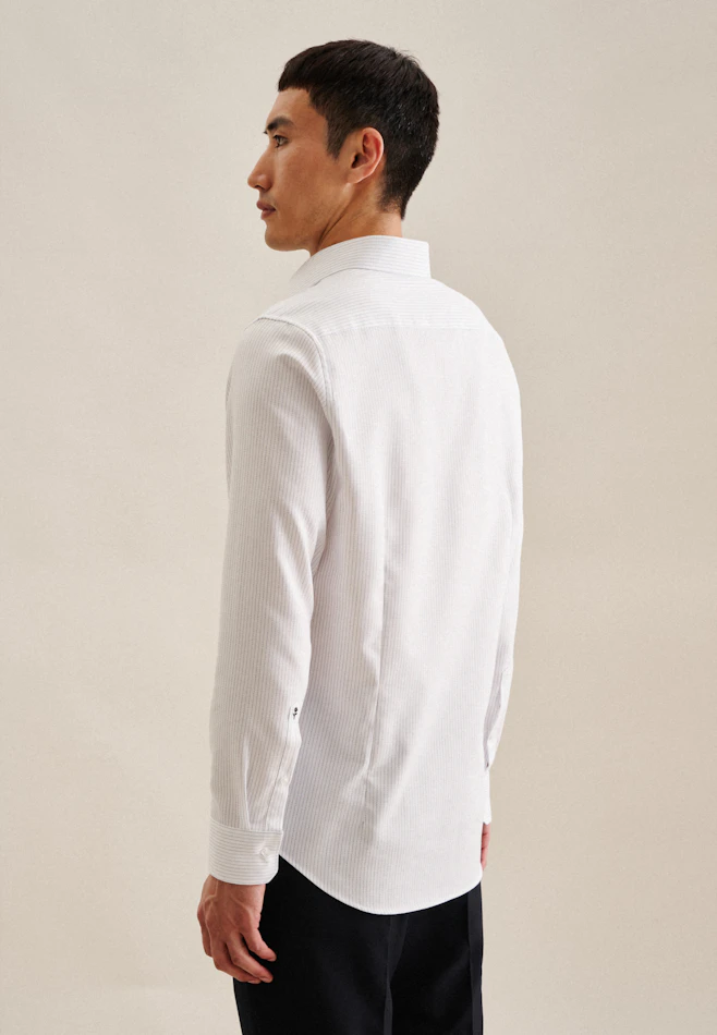 Shaped Business shirt Stripe in Medium Blue | Seidensticker online shop