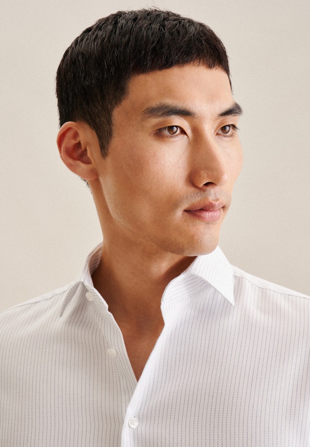 Shaped Business Hemd Streifen in Mittelblau |  Seidensticker Onlineshop