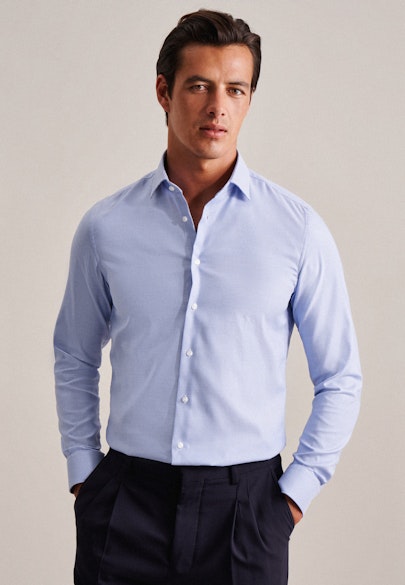 Slim Chemise d'affaires Structure in Bleu Moyen | Seidensticker Onlineshop