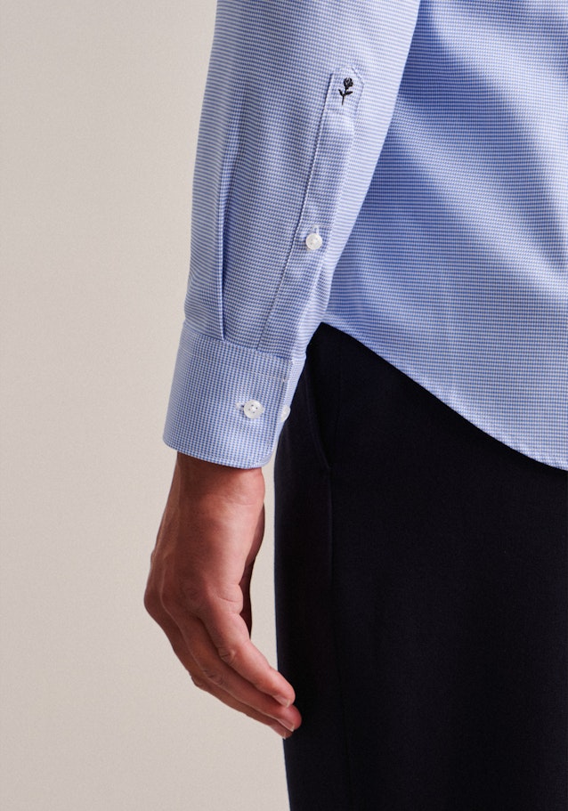 Slim Business Hemd Struktur in Mittelblau | Seidensticker Onlineshop