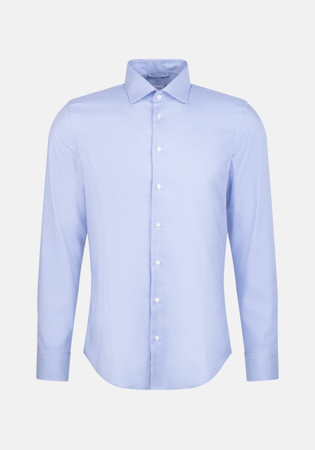 Slim Business Hemd Struktur in Mittelblau | Seidensticker Onlineshop