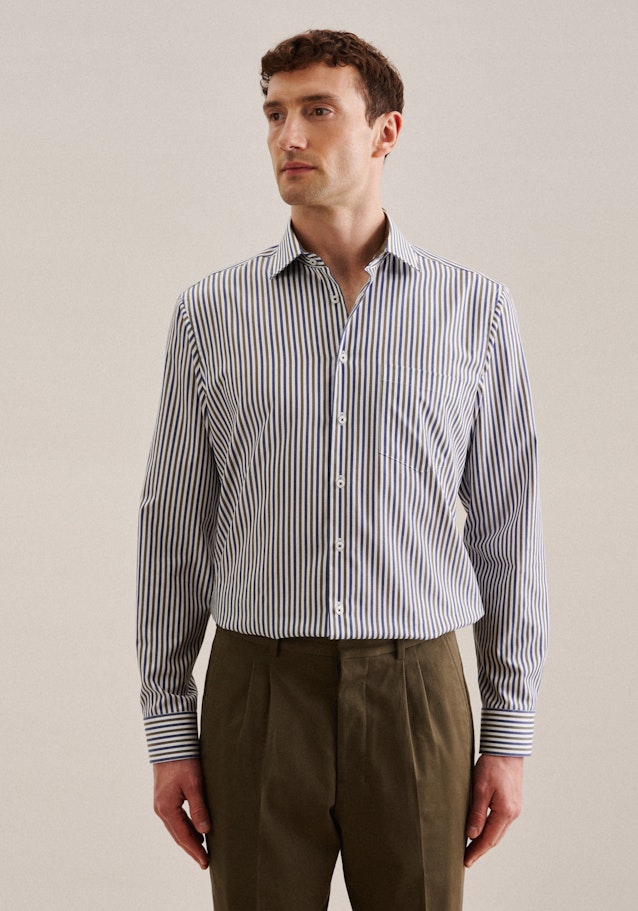 Non-iron Twill Business Shirt in Regular with Kent-Collar in Green | Seidensticker Onlineshop