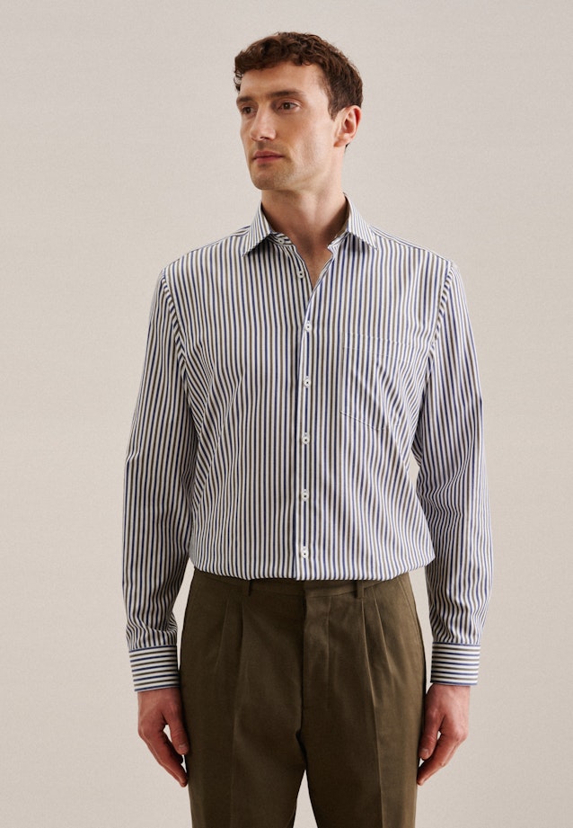 Non-iron Twill Business Shirt in Regular with Kent-Collar in Green | Seidensticker Onlineshop