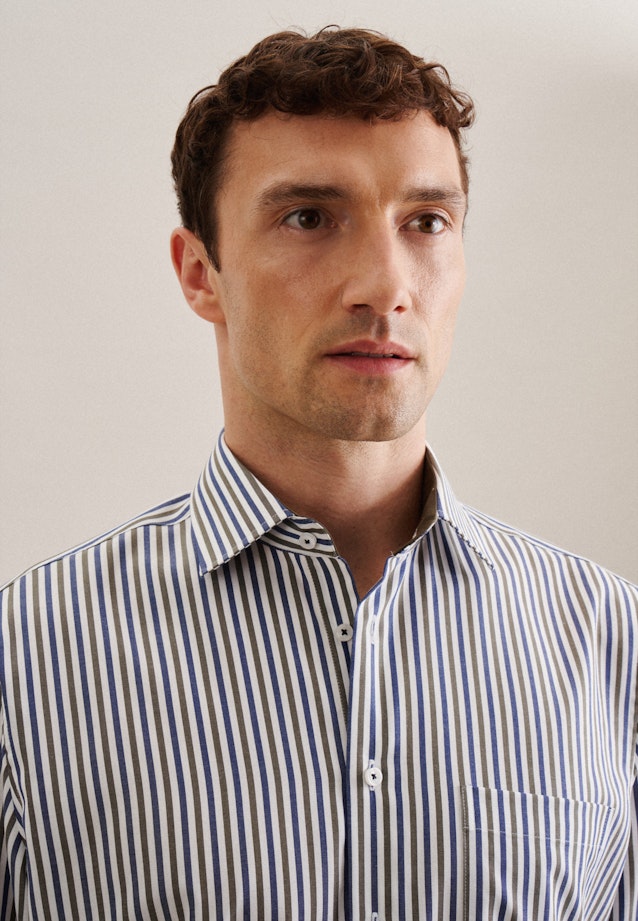 Regular Business Hemd Streifen in Grün |  Seidensticker Onlineshop