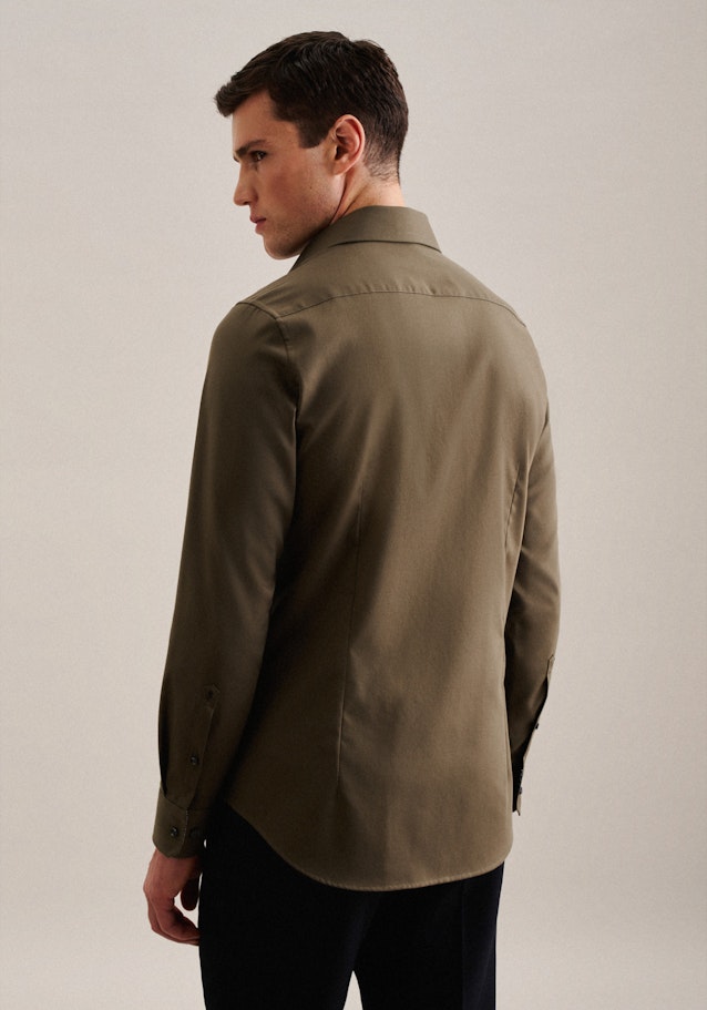 Non-iron Twill Business Shirt in Slim with Kent-Collar in Green | Seidensticker Onlineshop