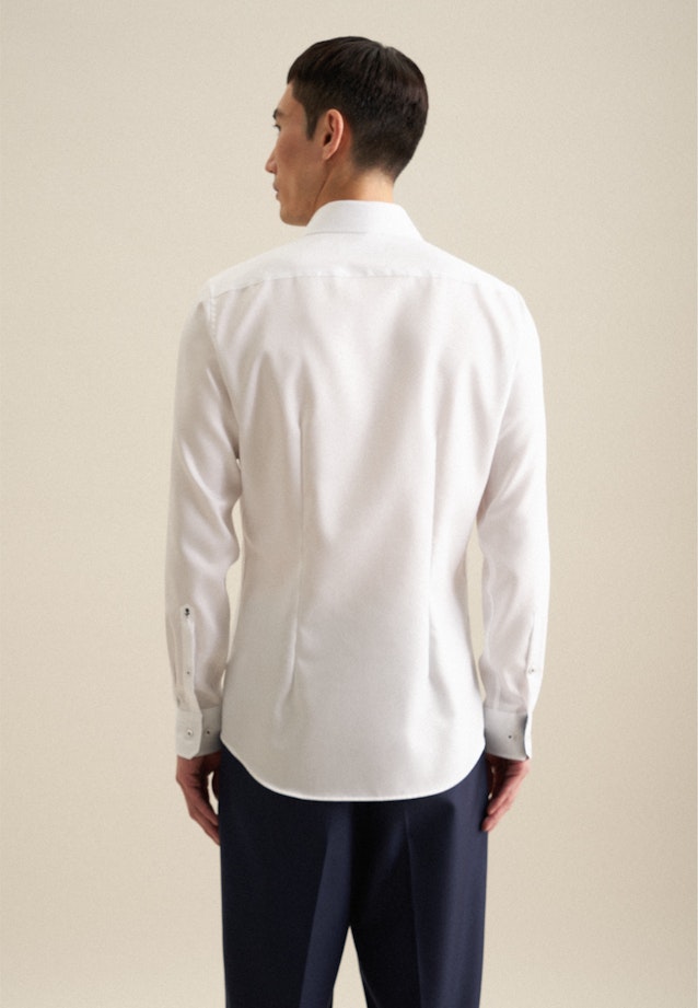 Non-iron Twill Business Shirt in Slim with Kent-Collar in White | Seidensticker Onlineshop