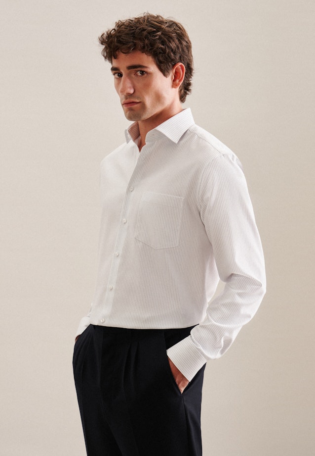 Regular Business Hemd Streifen in Mittelblau |  Seidensticker Onlineshop