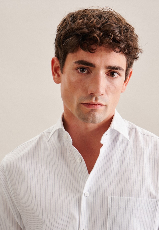 Regular Business Hemd Streifen in Mittelblau |  Seidensticker Onlineshop