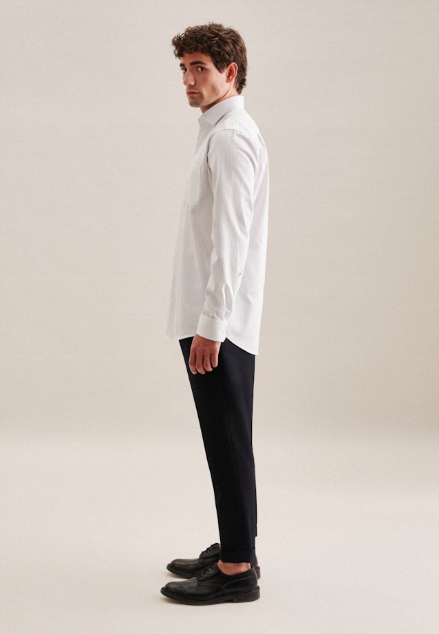 Regular Business Hemd Streifen in Mittelblau |  Seidensticker Onlineshop