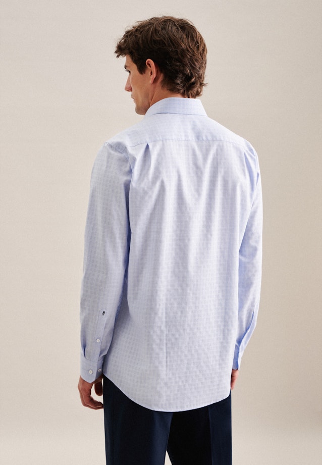 Regular Chemise d'affaires carreaux in Bleu Clair |  Seidensticker Onlineshop
