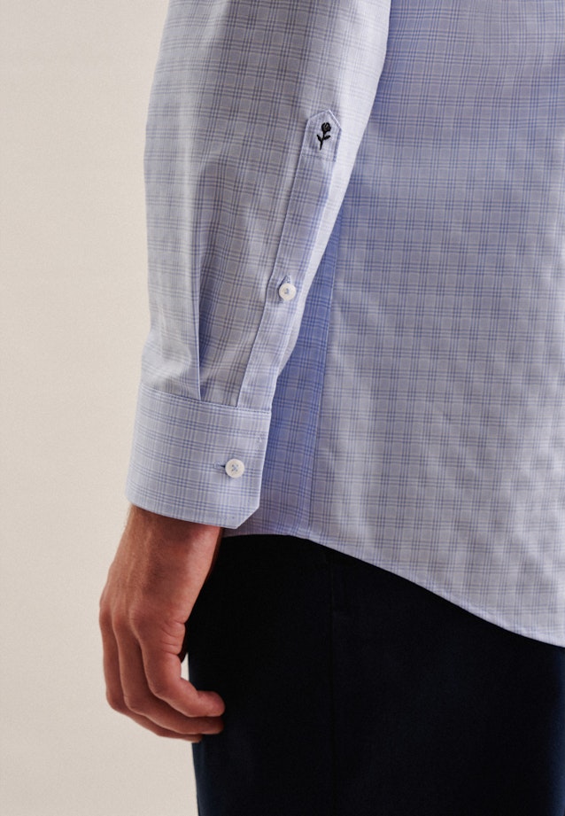 Regular Chemise d'affaires carreaux in Bleu Clair |  Seidensticker Onlineshop