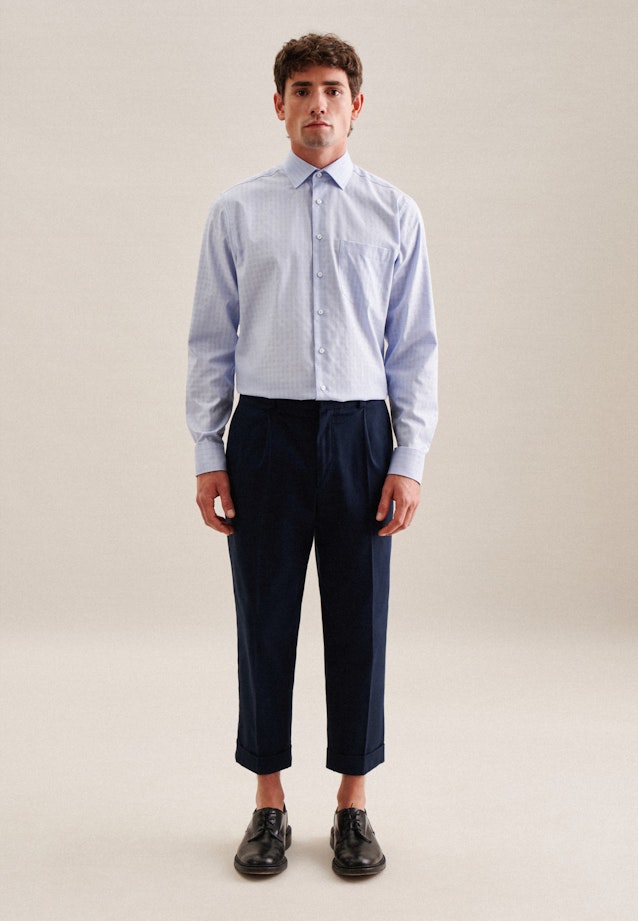 Regular Chemise d'affaires carreaux in Bleu Clair |  Seidensticker Onlineshop