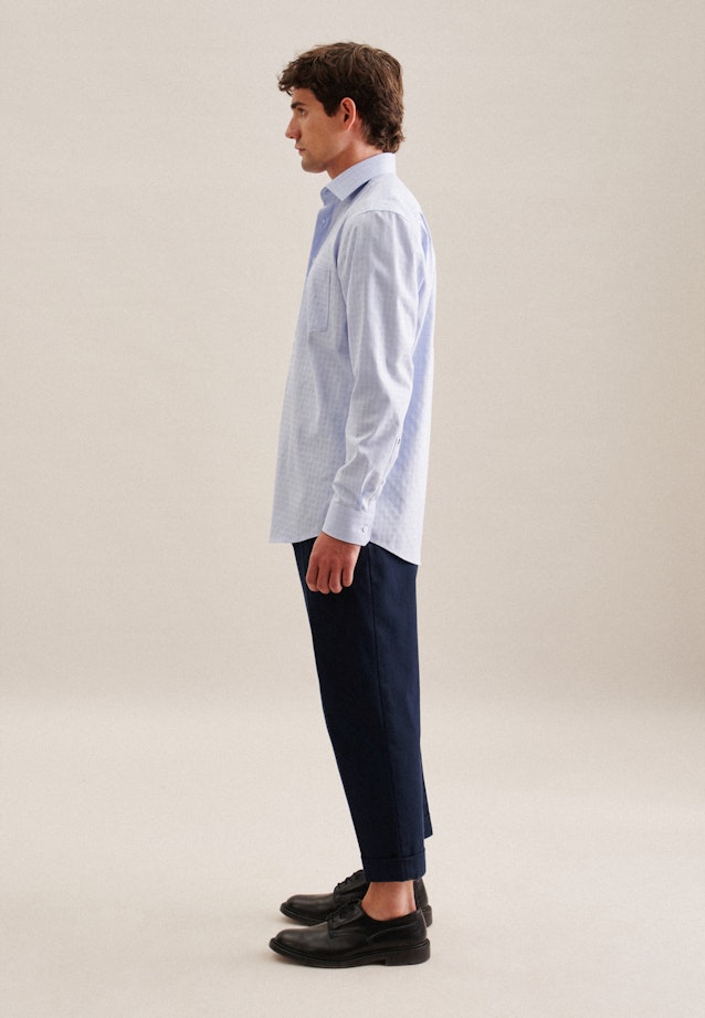 Regular Chemise d'affaires carreaux in Bleu Clair |  Seidensticker Onlineshop