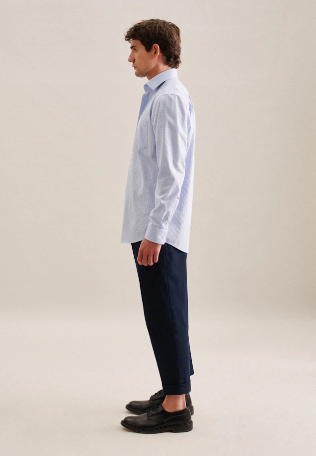 Regular Business Hemd Karo in Hellblau |  Seidensticker Onlineshop