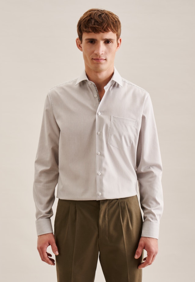 Regular Chemise d'affaires rayures in Marron |  Seidensticker Onlineshop