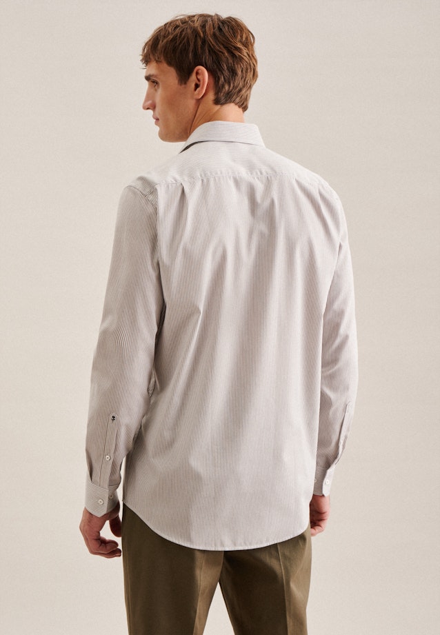 Regular Business Hemd Streifen in Braun |  Seidensticker Onlineshop