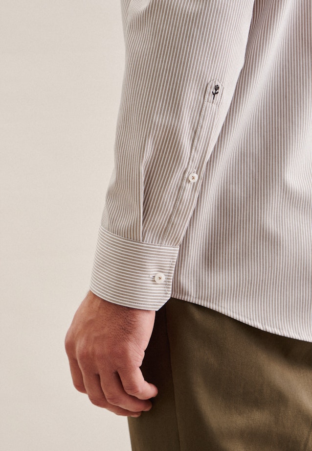 Regular Business Hemd Streifen in Braun |  Seidensticker Onlineshop