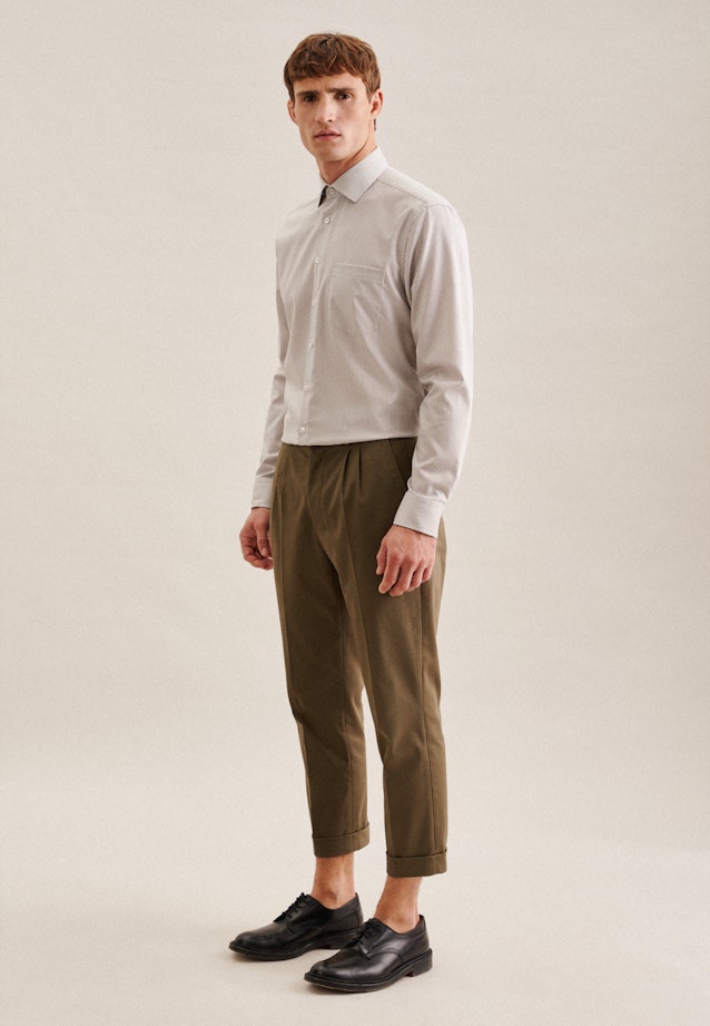 Regular Business Hemd Streifen in Braun |  Seidensticker Onlineshop