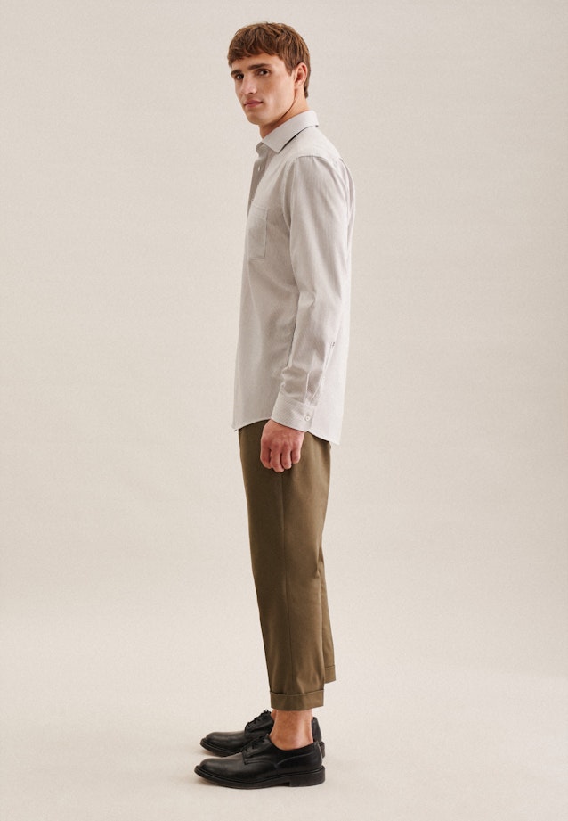 Regular Business Hemd Streifen in Braun |  Seidensticker Onlineshop