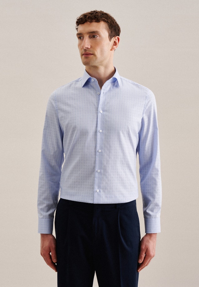 Shaped Business shirt Check in Light Blue |  Seidensticker Onlineshop