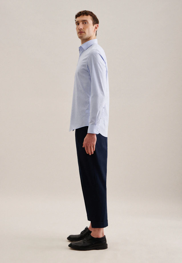 Shaped Business Hemd Karo in Hellblau |  Seidensticker Onlineshop