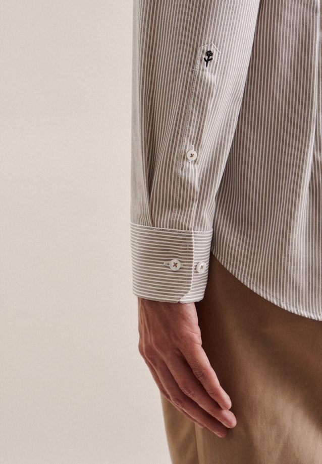 Shaped Business Hemd Streifen in Braun |  Seidensticker Onlineshop