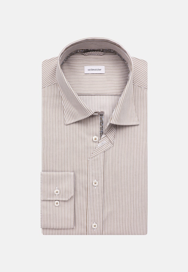 Non-iron Twill Business Shirt in Shaped with Kent-Collar in Brown |  Seidensticker Onlineshop