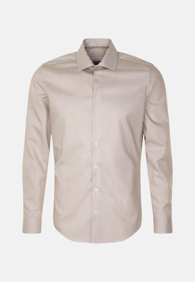 Non-iron Twill Business overhemd in Shaped with Kentkraag in Bruin |  Seidensticker Onlineshop