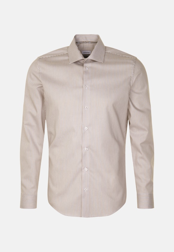 Shaped Business Hemd Streifen in Braun |  Seidensticker Onlineshop