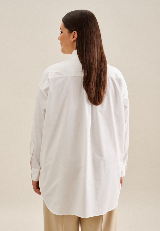 Grande taille Collar Long Blouse in White | Seidensticker online shop