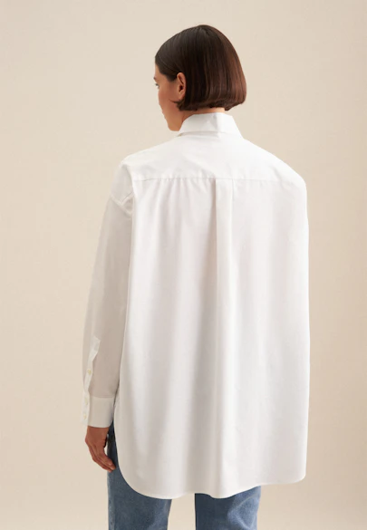 Longbluse Uni in Weiß |  Seidensticker Onlineshop