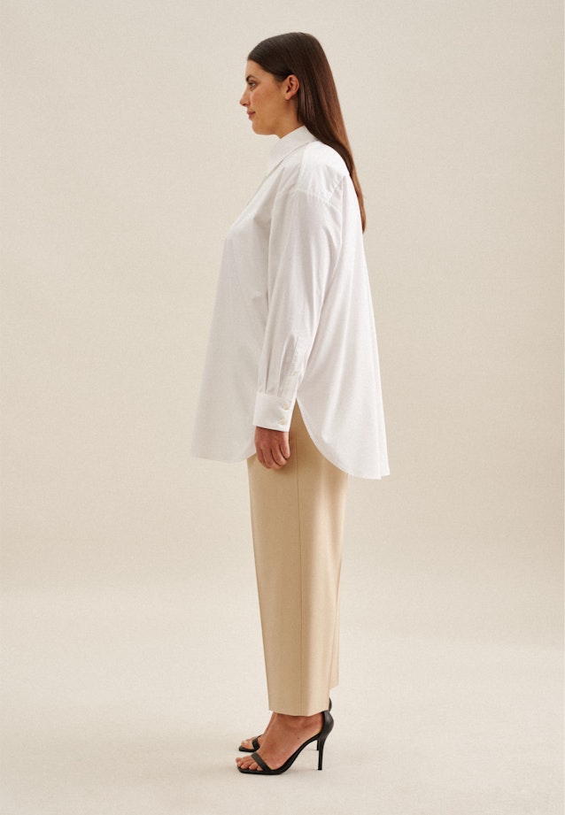 Grande taille Collar Long Blouse in White |  Seidensticker Onlineshop