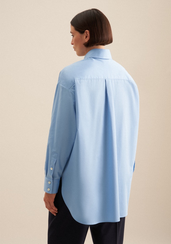 Longbluse Uni in Mittelblau | Seidensticker Onlineshop