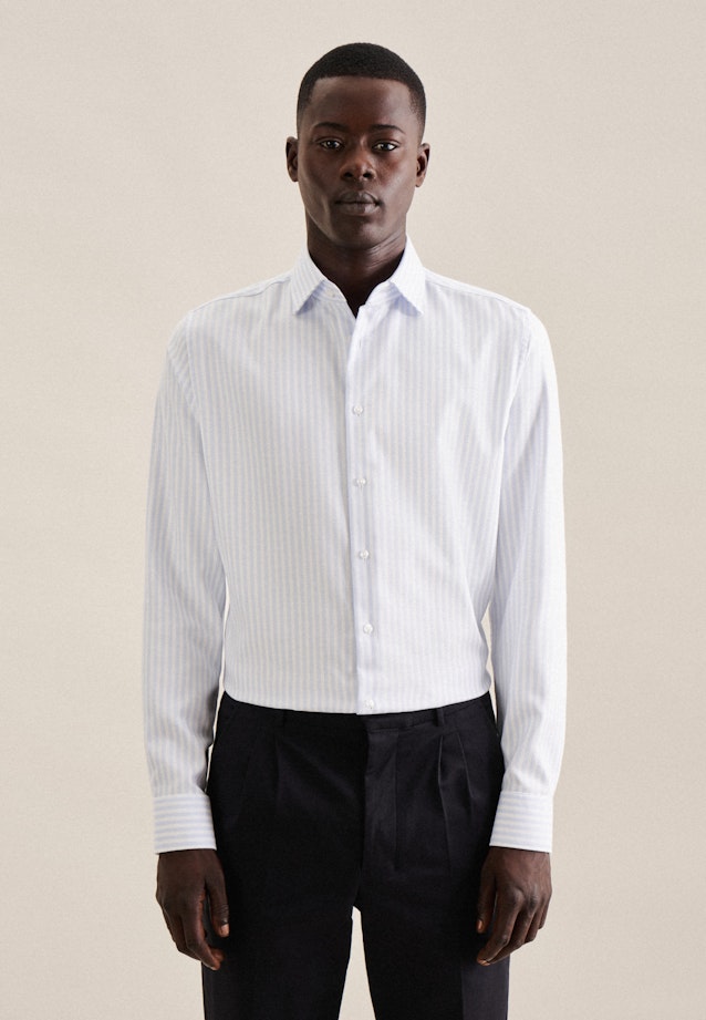 Non-iron Twill Business Shirt in Slim with Kent-Collar in Light Blue |  Seidensticker Onlineshop