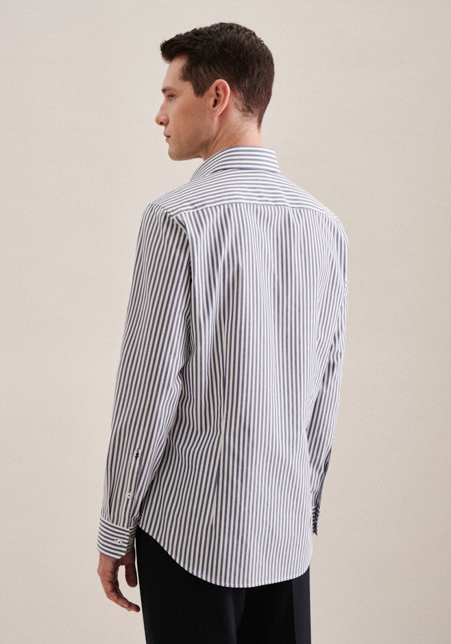 Slim Business Hemd Streifen in Mittelblau | Seidensticker Onlineshop