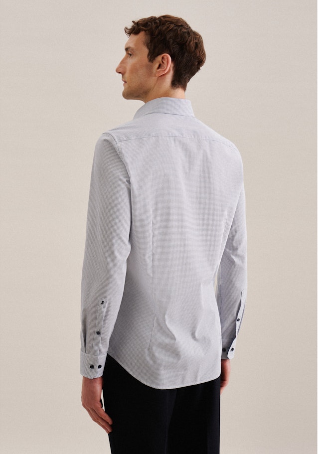 Slim Business Hemd Karo in Mittelblau | Seidensticker Onlineshop
