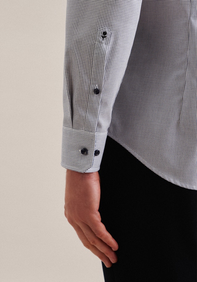 Slim Business Hemd Karo in Mittelblau | Seidensticker Onlineshop