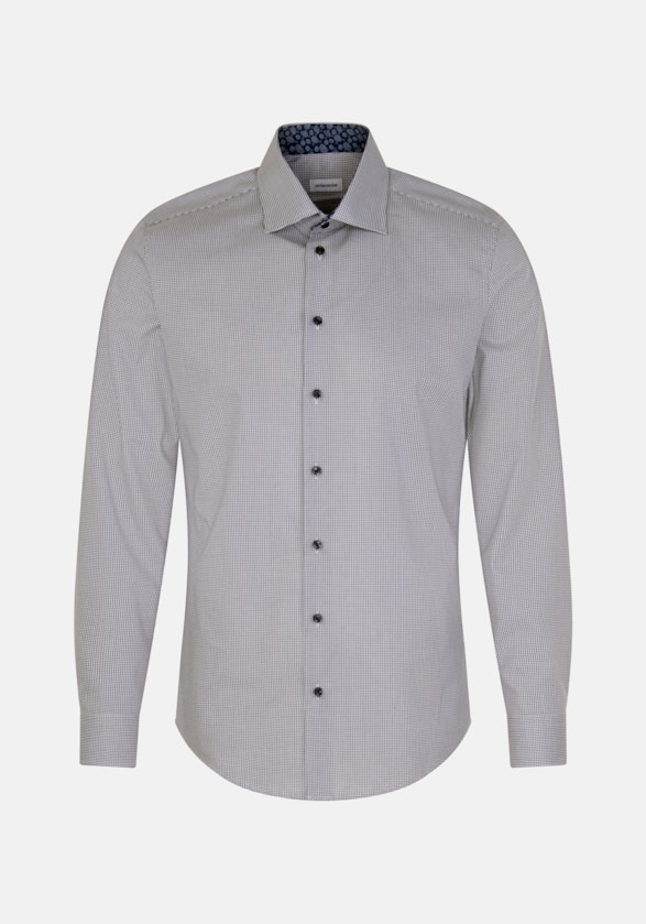 Non-iron Poplin Business Shirt in Slim with Kent-Collar in Medium Blue |  Seidensticker Onlineshop