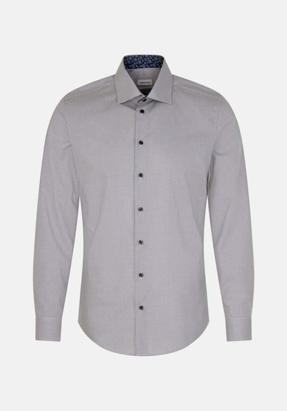 Slim Business Hemd Karo in Mittelblau | Seidensticker Onlineshop