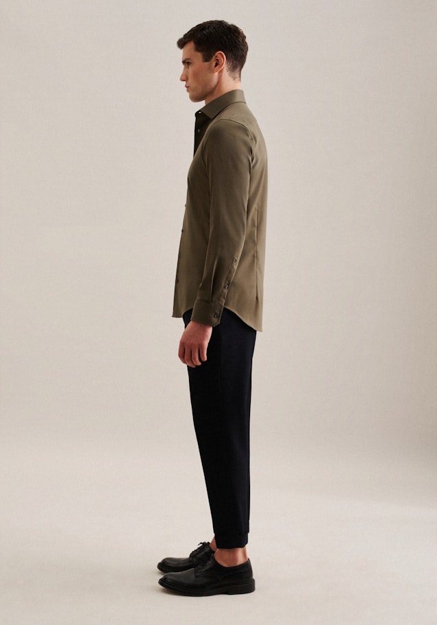 Non-iron Twill Business Shirt in Shaped with Kent-Collar in Green | Seidensticker Onlineshop