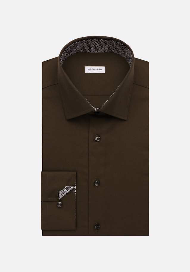 Non-iron Twill Business Shirt in Shaped with Kent-Collar in Green | Seidensticker Onlineshop
