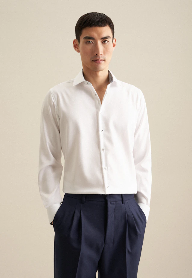 Shaped Business shirt Uni in White |  Seidensticker Onlineshop