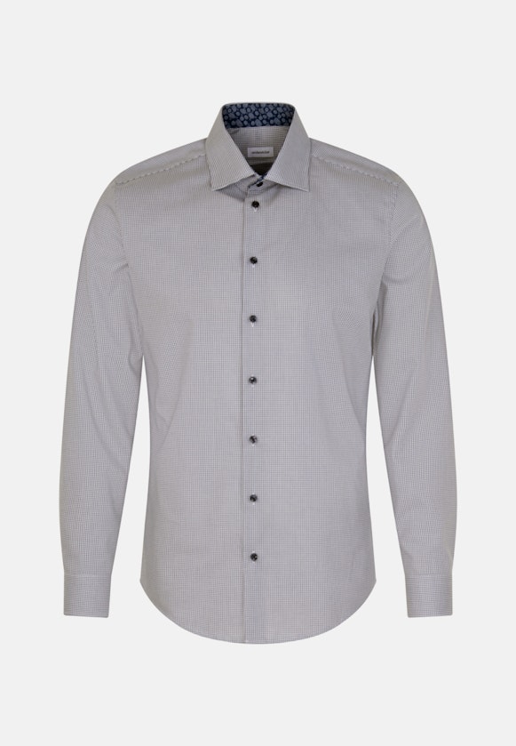 Shaped Business Hemd Karo in Mittelblau |  Seidensticker Onlineshop